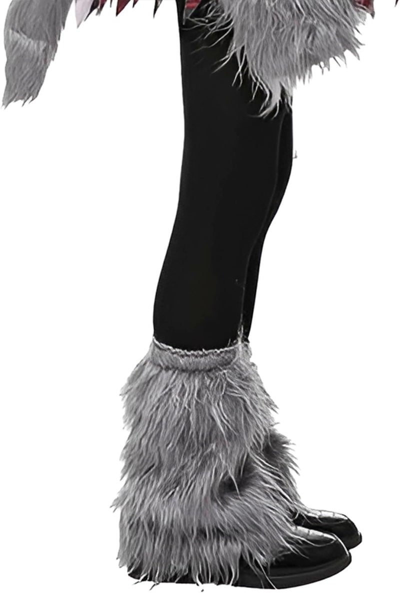 Clobeau Kids Boys Girls Faux Fur Leg Warmers Furry Boot Covers Warm Boot Cuff Party Halloween Costume Viking Boot Sleeves Legwarmer - Image 3